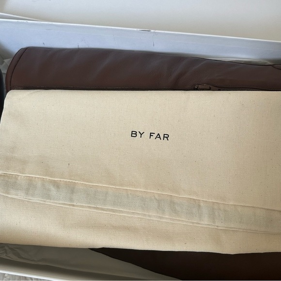 NIB By Far Esteban Knee High Brown Napa Leather Boot Low Block‎ Heel Black 35 - Picture 7 of 7